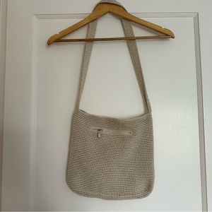 The Sak Crochet cross body bag boho purse in cream color